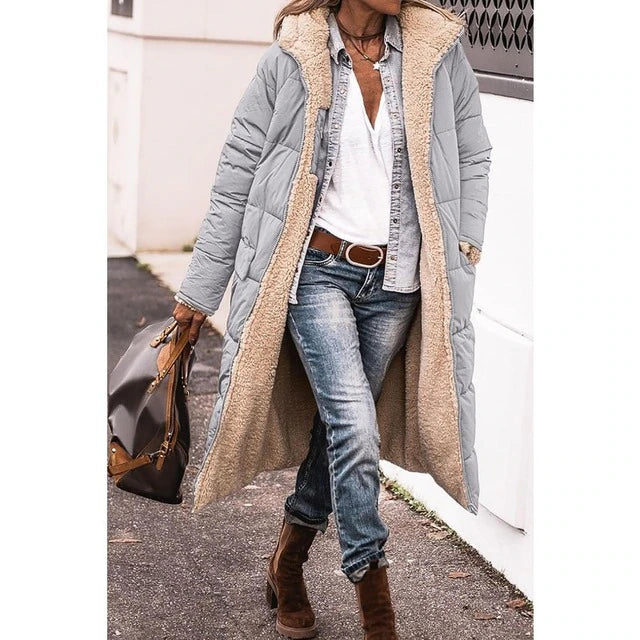 Brigitte | Doudoune Chic Longue Doublée Sherpa