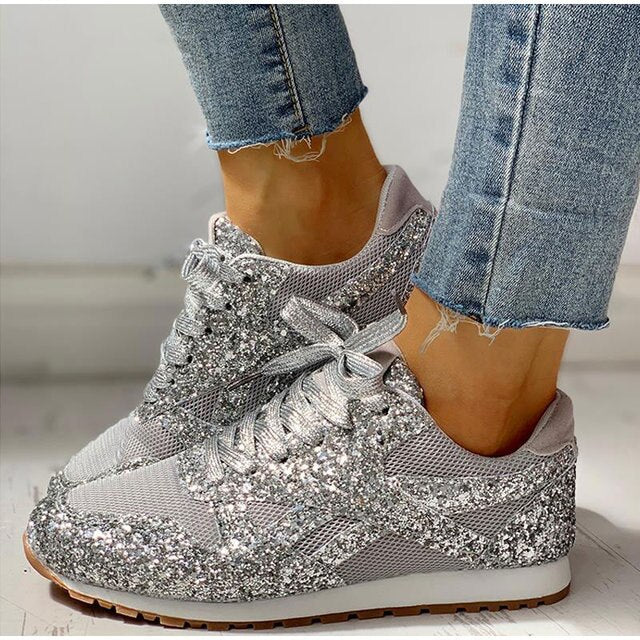 Louise - Baskets automne à paillettes femme