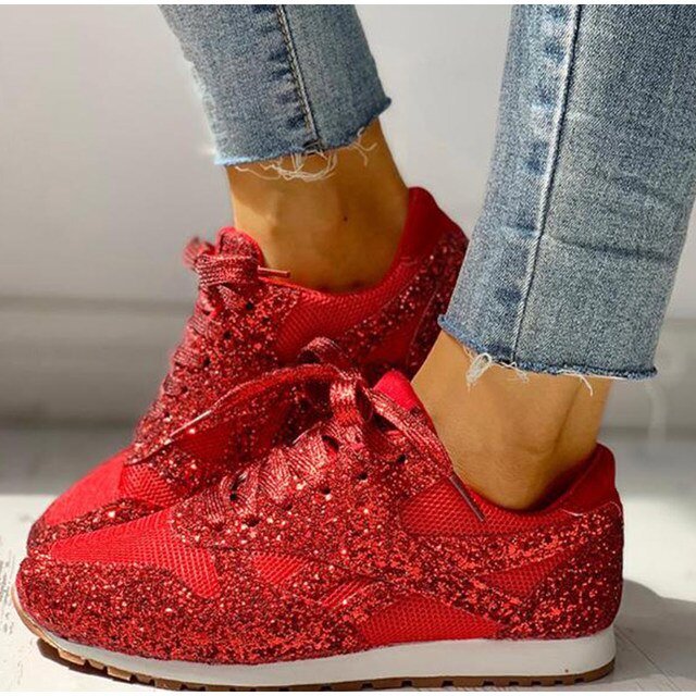 Louise - Baskets automne à paillettes femme