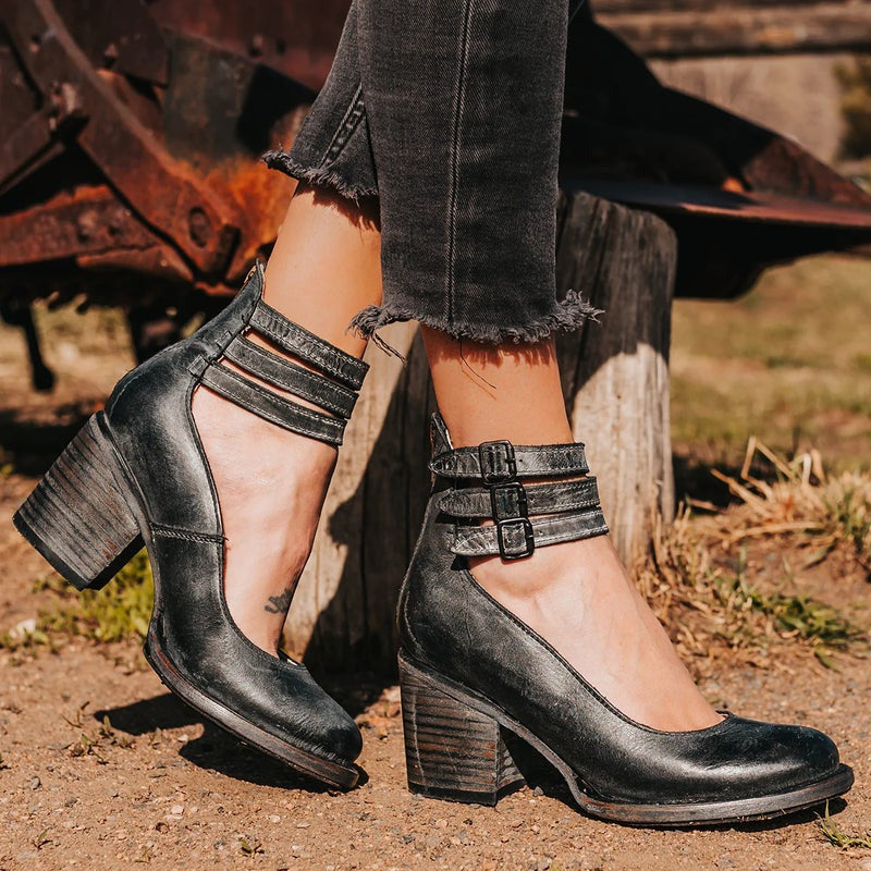 Michèle | Bottines Élégantes Cuir à Talon