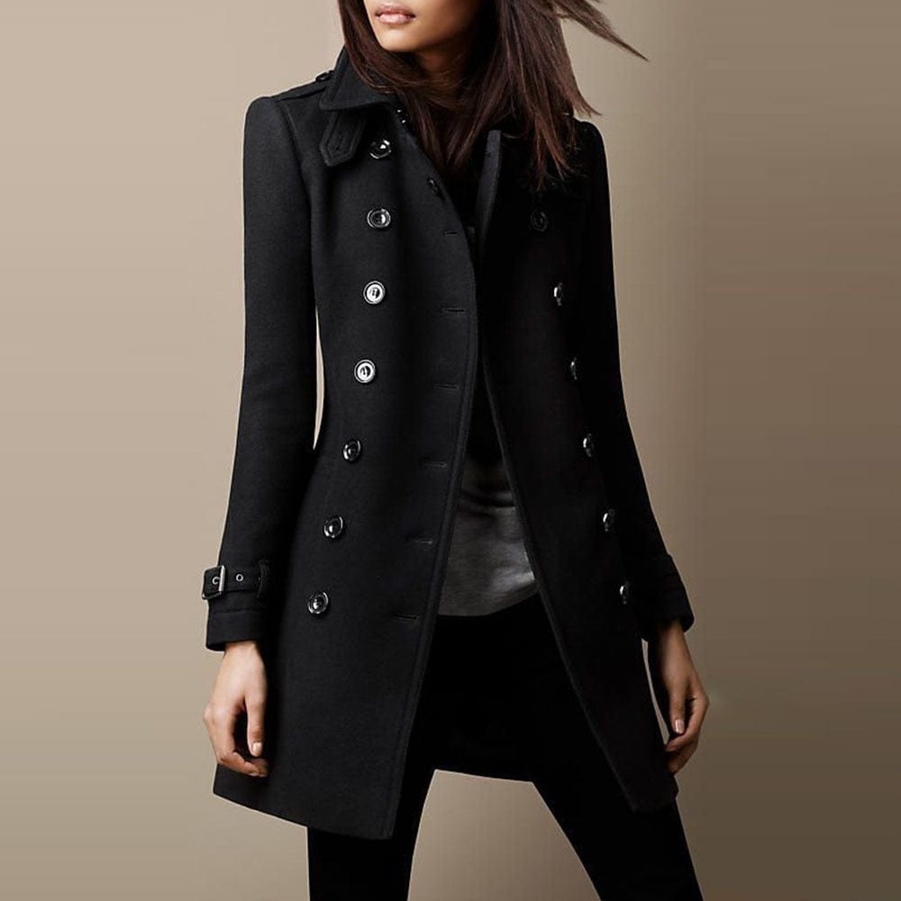 Laurence | Manteau Élégant Long Croisé