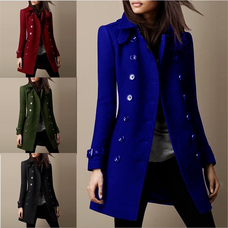 Laurence | Manteau Élégant Long Croisé