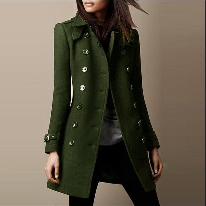Laurence | Manteau Élégant Long Croisé