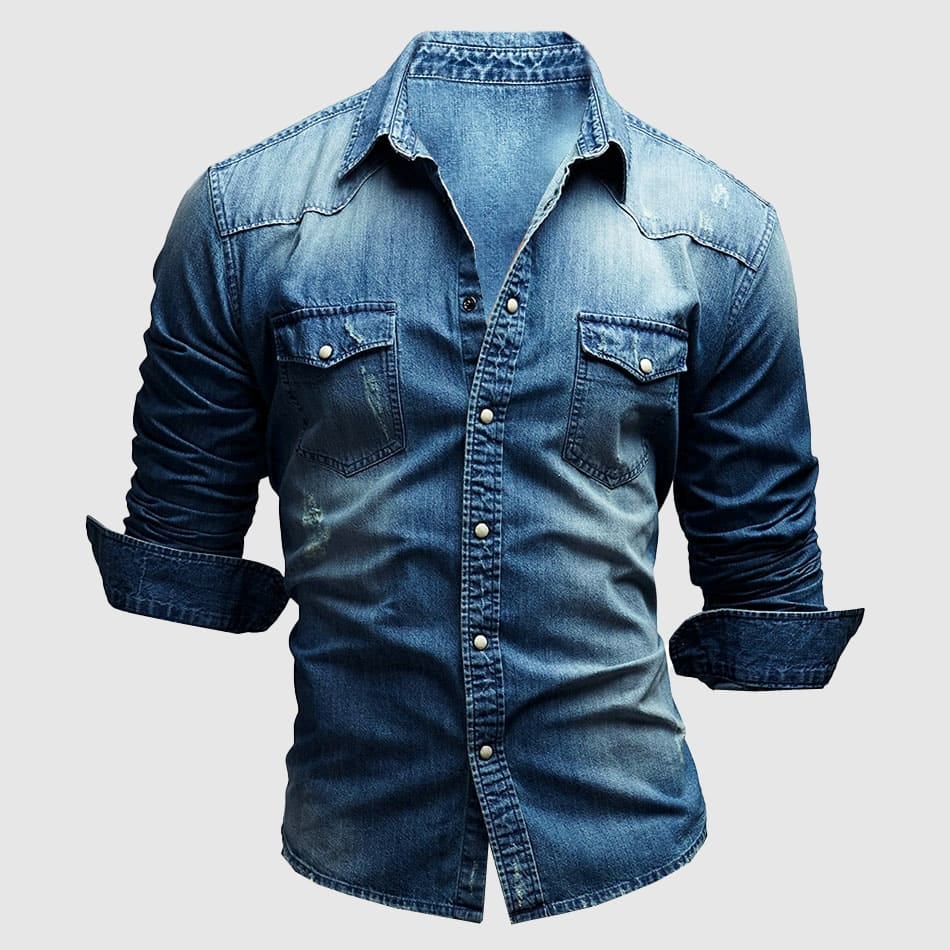 Jérôme - Chemise Jean Vintage Stylée Homme