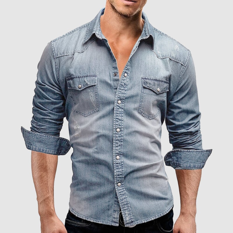 Jérôme - Chemise Jean Vintage Stylée Homme