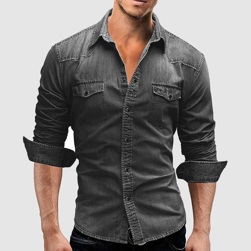 Jérôme - Chemise Jean Vintage Stylée Homme
