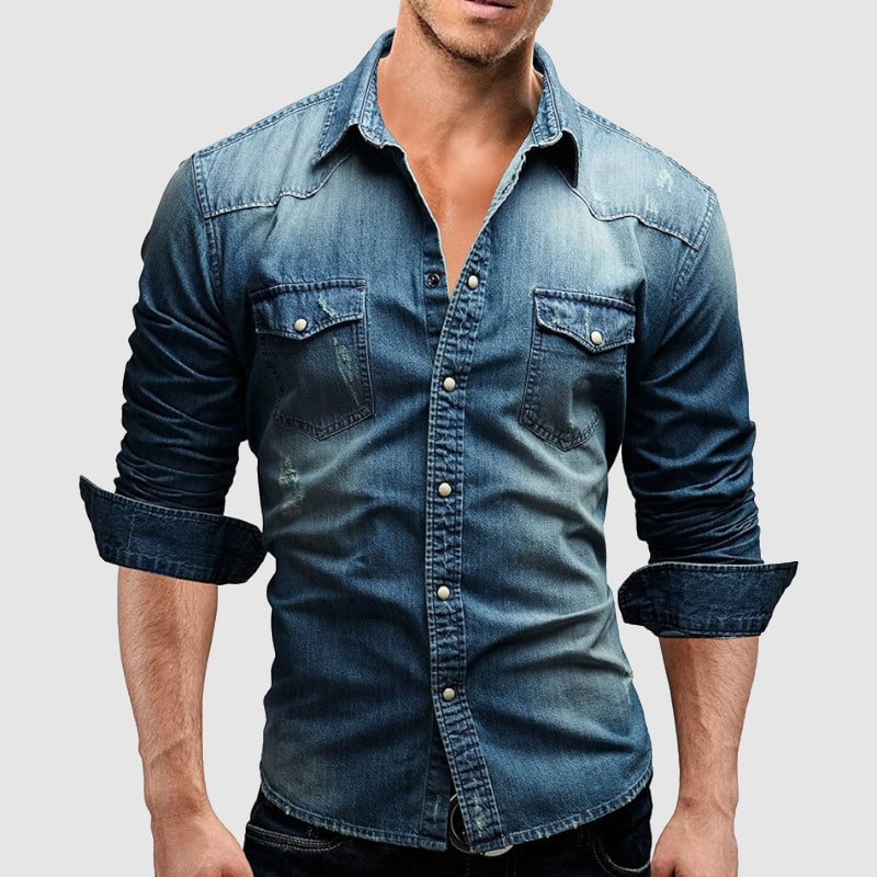 Jérôme - Chemise Jean Vintage Stylée Homme