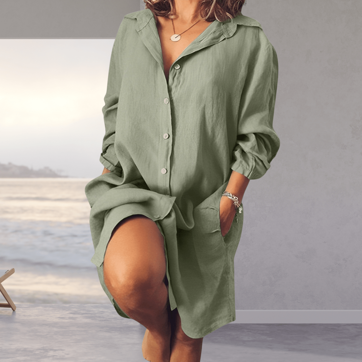 Léa - Robe Chemise Large D'Été