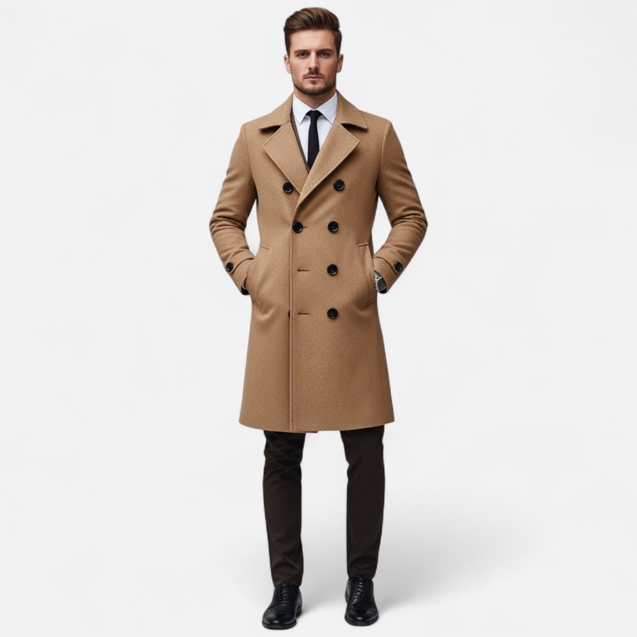 Adrien - Pardessus Long Double Boutonnage Homme