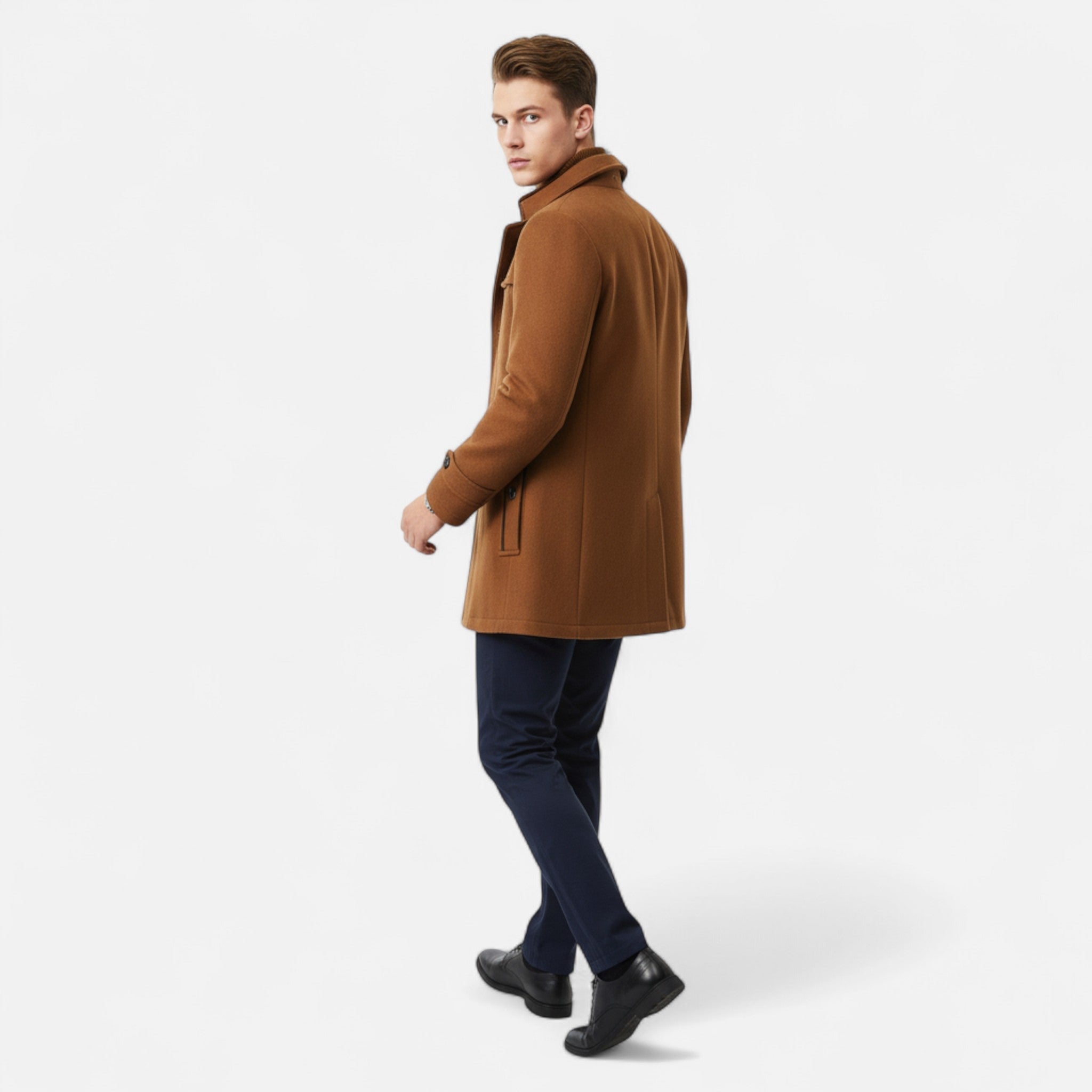 Bastien - Trench Laine Zippé Homme