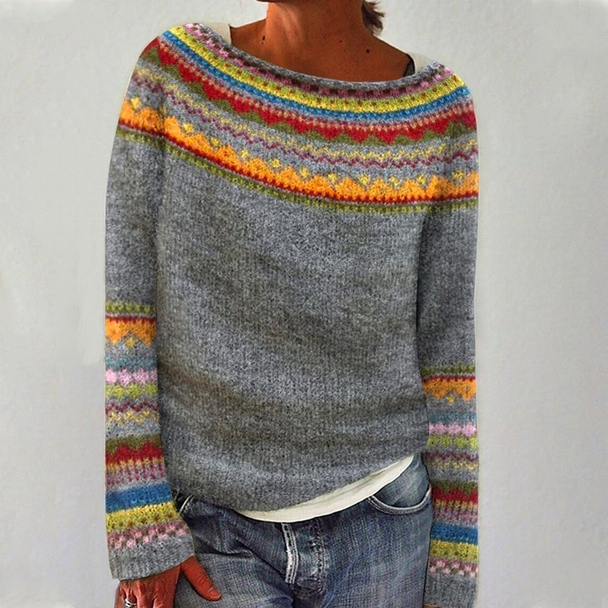 Élina - Pull automne vintage femme