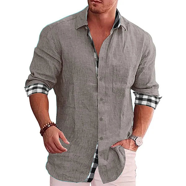 Ludovic - Chemise Lin Élégante Manches Longues Homme