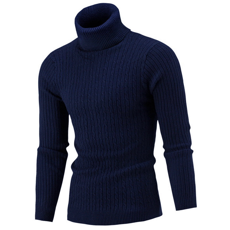 Léon - Pull Col Roulé Classique Intemporel Homme