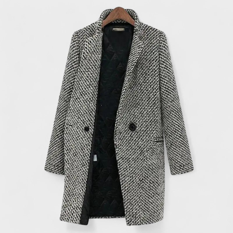 Chantal | Manteau Chic Pied-de-Poule Laine