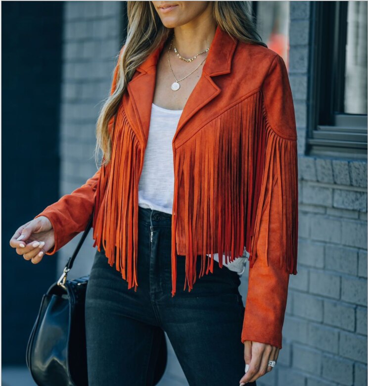 Elina - Veste Femme À Franges
