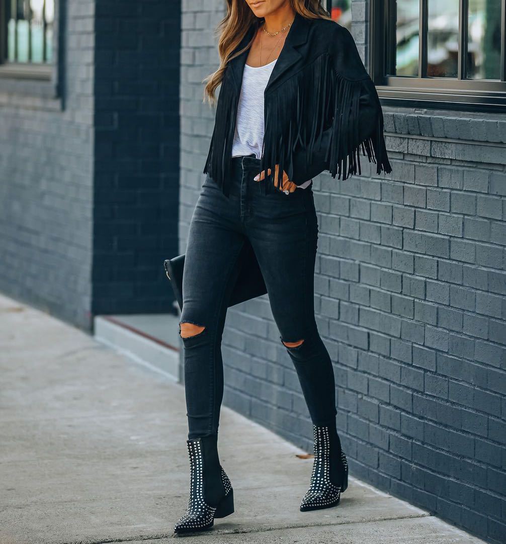 Elina - Veste Femme À Franges