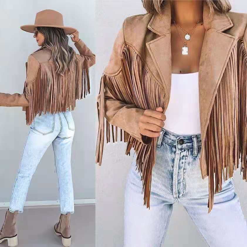 Elina - Veste Femme À Franges