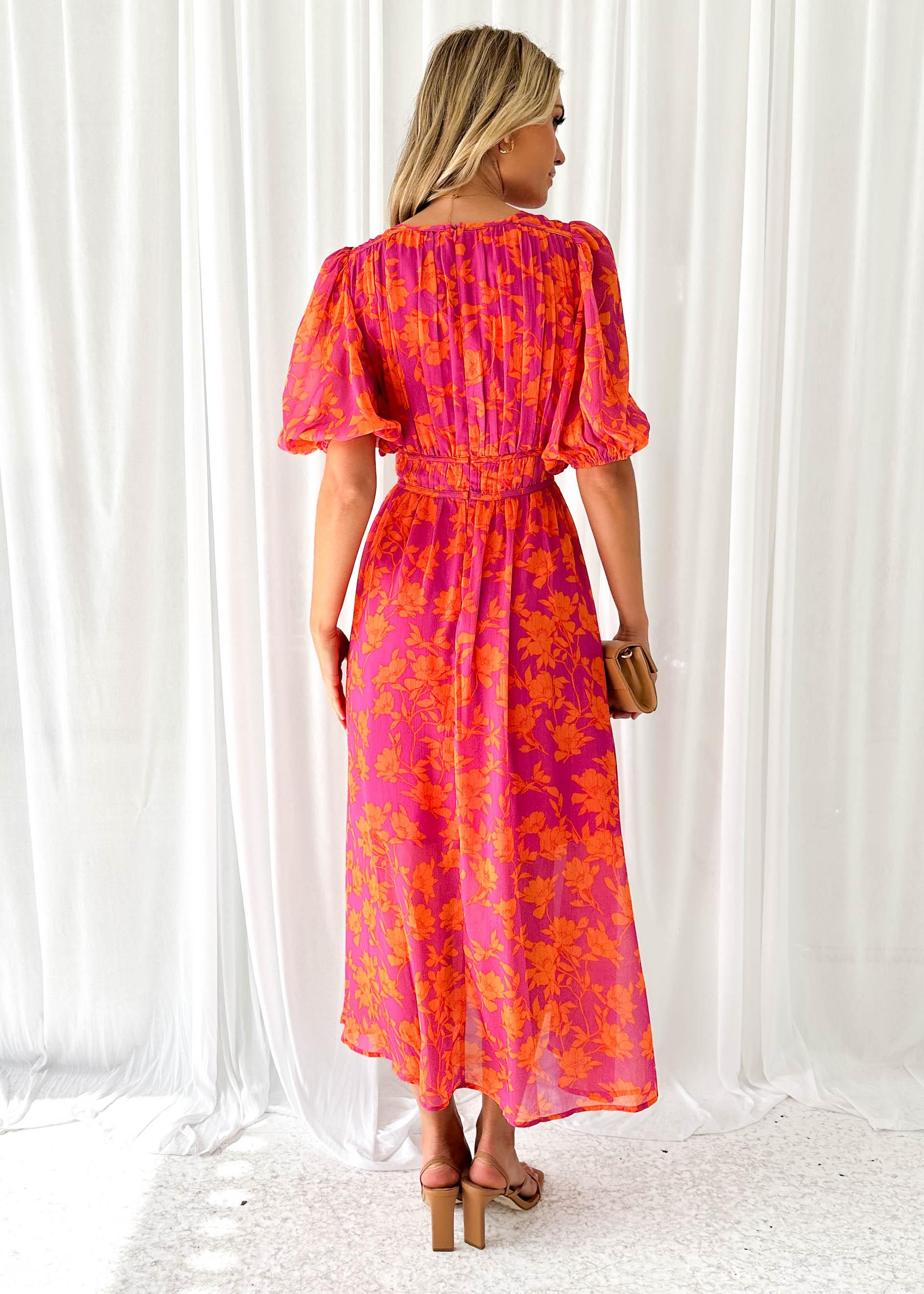 Gaëlle - Robe en coton et lin - Col rond, Imprimé naturel - Femme