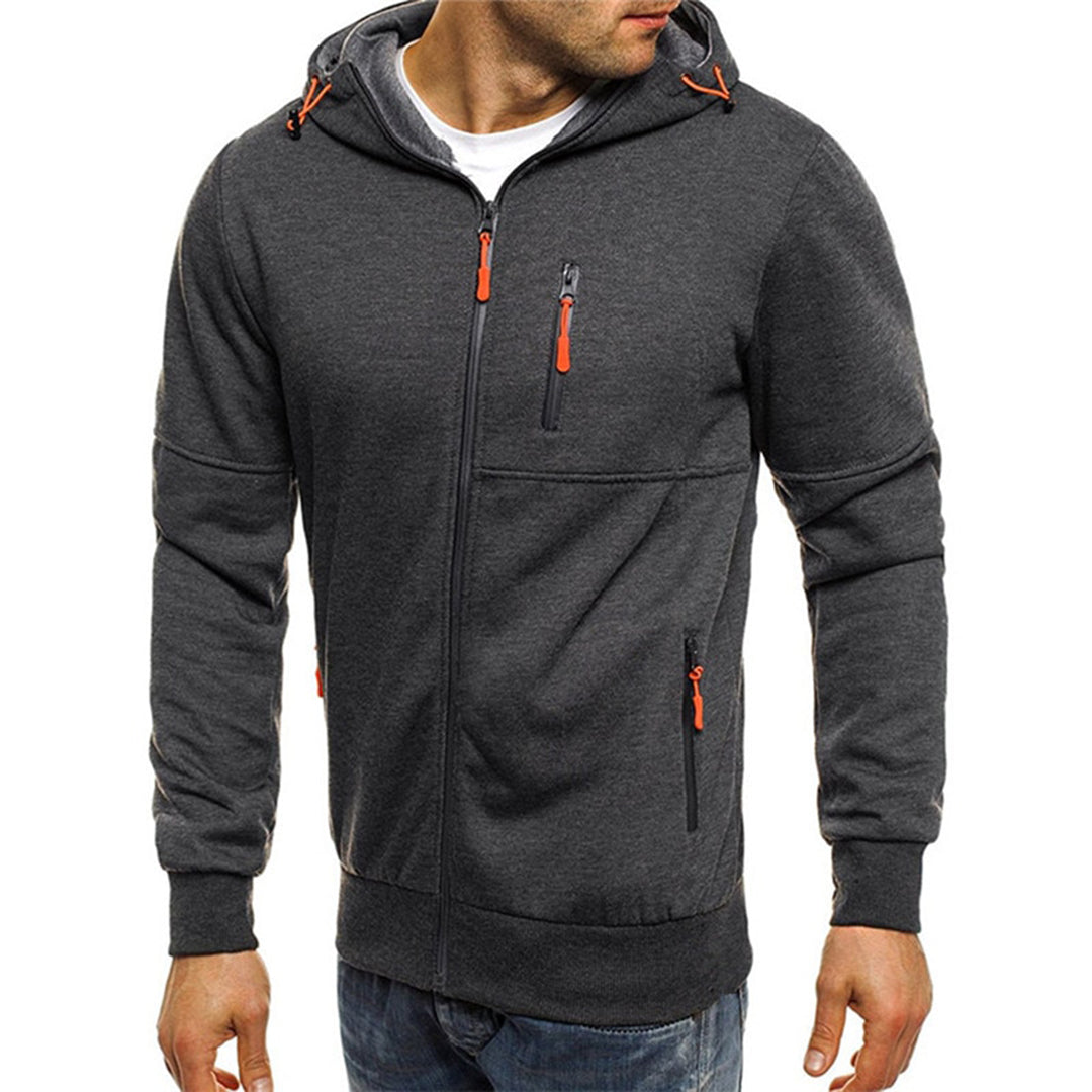 Léon - Pull Sweat Zippé Capuche Sportswear Confort Homme