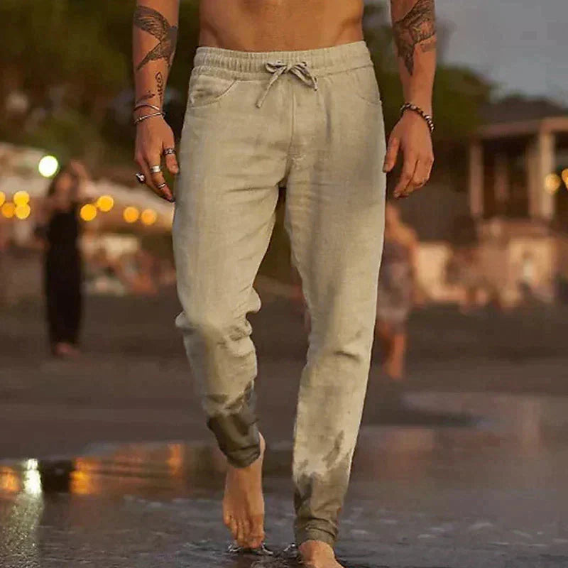 Hugo - Pantalon en Lin d'Été Léger Homme