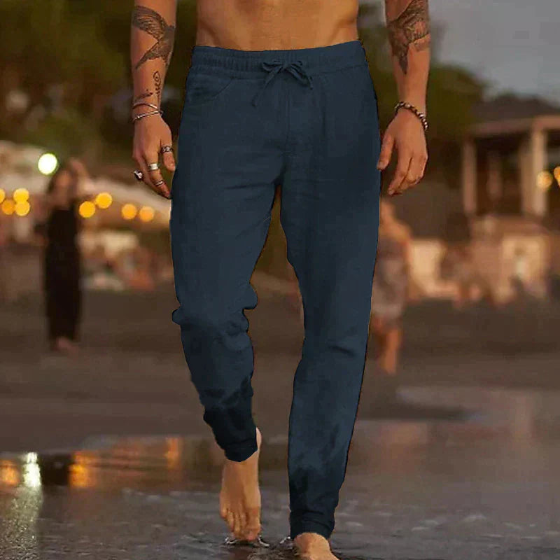 Hugo - Pantalon en Lin d'Été Léger Homme