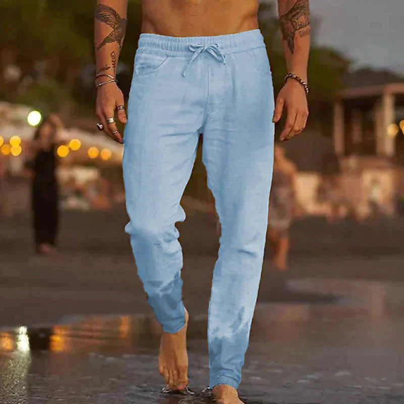 Hugo - Pantalon en Lin d'Été Léger Homme