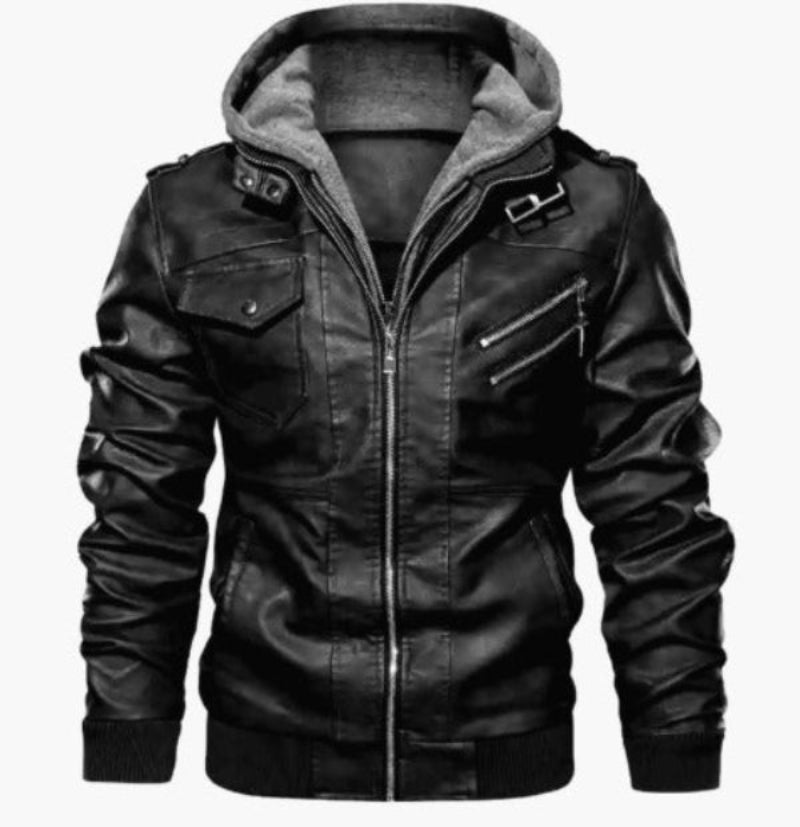 Jérôme | Blouson Chic Cuir à Capuche