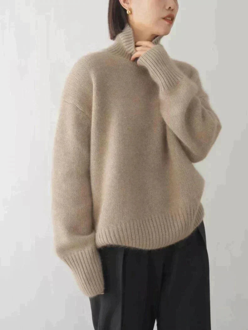 Céline - Pull Élégant Oversize Col Roulé
