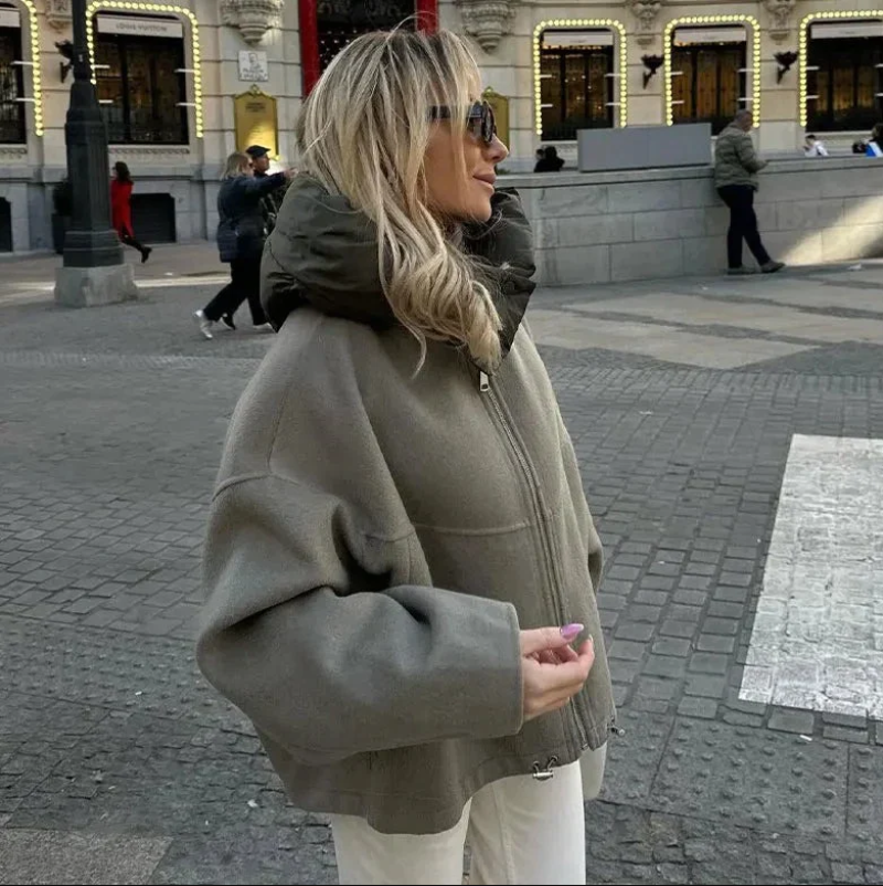 Karine | Veste Élégante Ample à Capuche