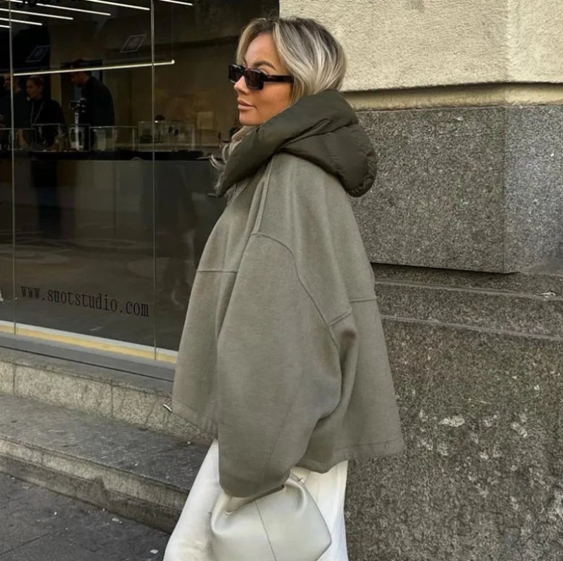 Karine | Veste Élégante Ample à Capuche