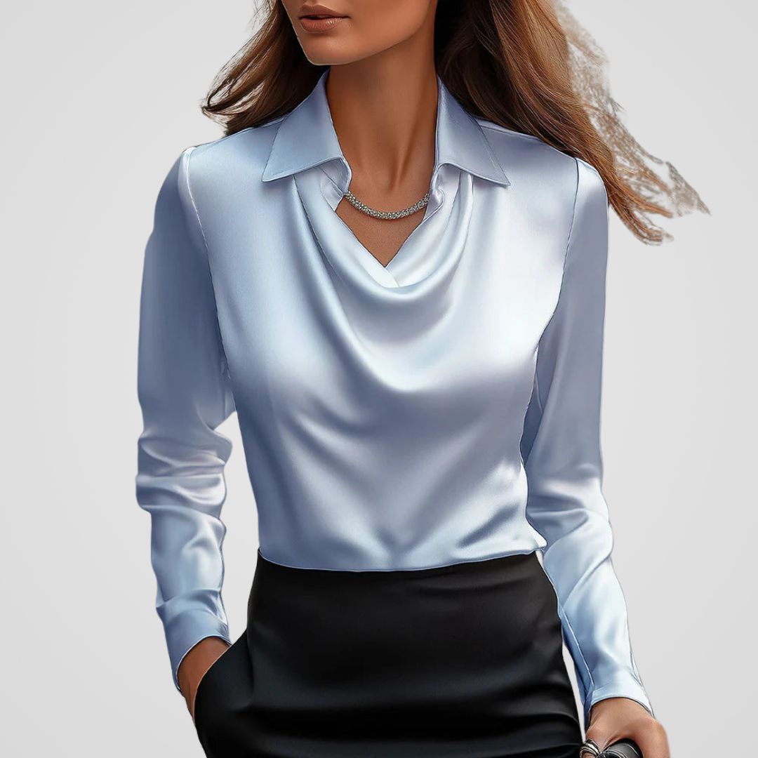 Chemise Femme En Satin Manches Longues - Christine