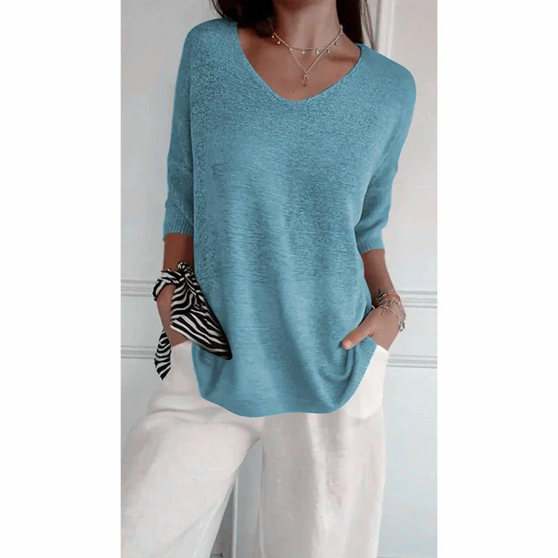 Louise - Pull léger à col V femme