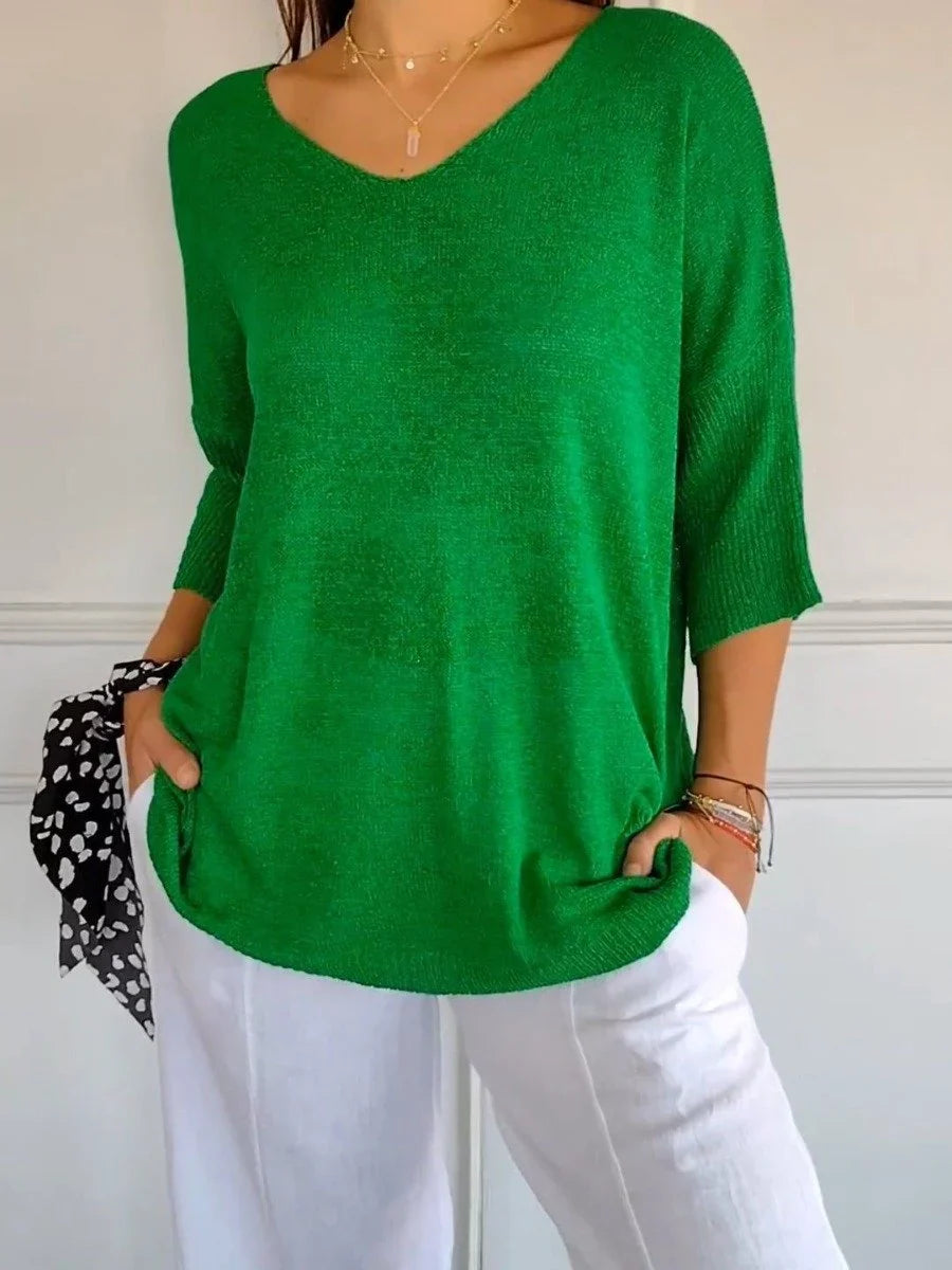 Louise - Pull léger à col V femme