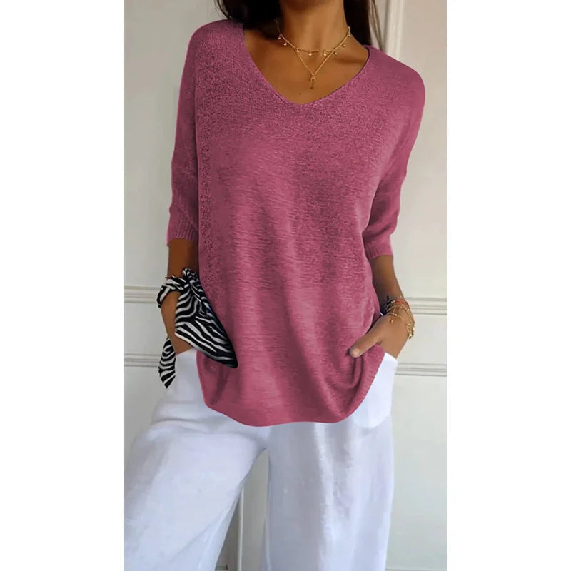 Louise - Pull léger à col V femme