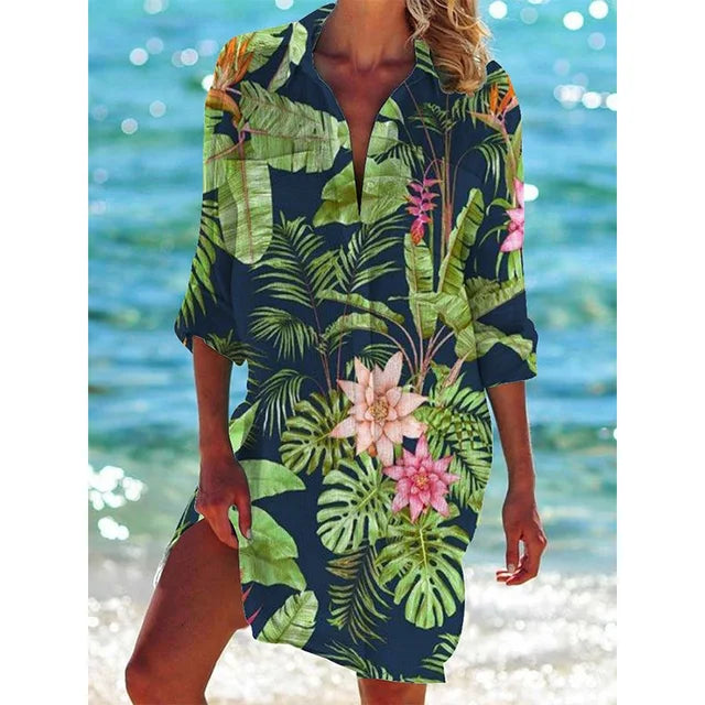 Lauriane - Blouse hawaïenne - Imprimé floral, Look estival - Femme