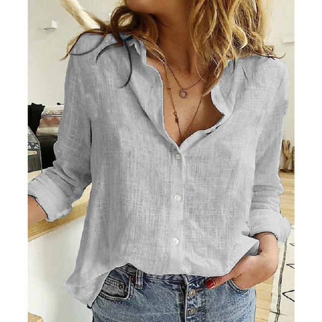 Véronique - Chemise en Lin Légère Manches Longues Femme