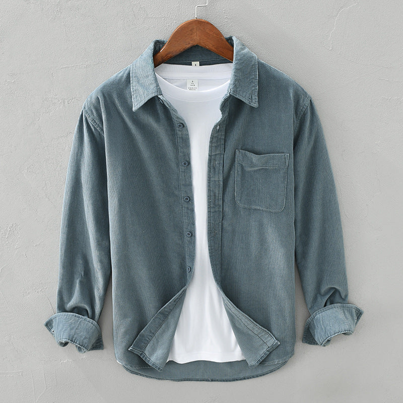 Enzo – Chemise velours côtelé homme d’hiver style rétro