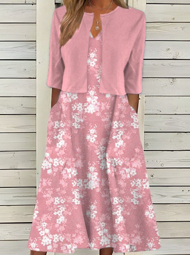 Natacha - Robe Deux Pièces Avec Boléro Fleurie Femme