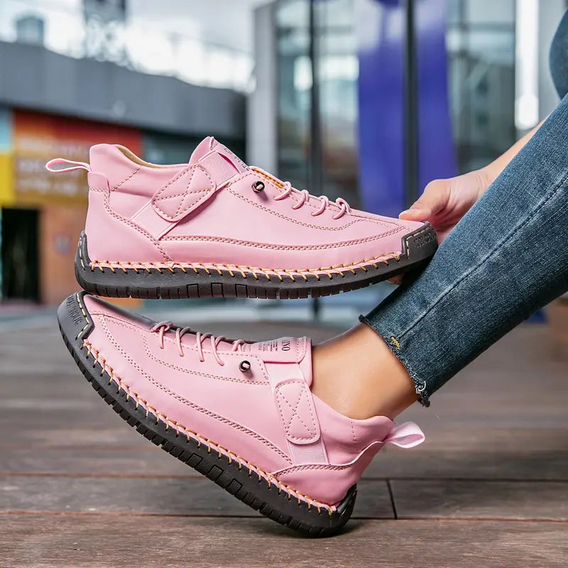 Laurence | Baskets Élégantes Cuir Surpiquées