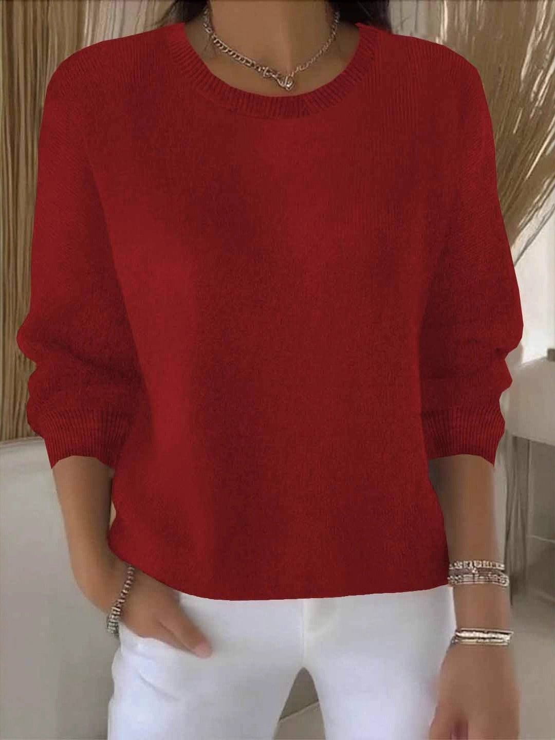 Sylvie - Pull Élégant Ample Col Rond