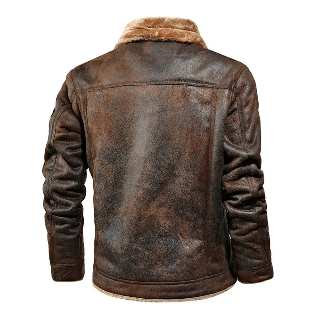 Sébastien - Veste Raffinée Cuir Doublée Fourrure