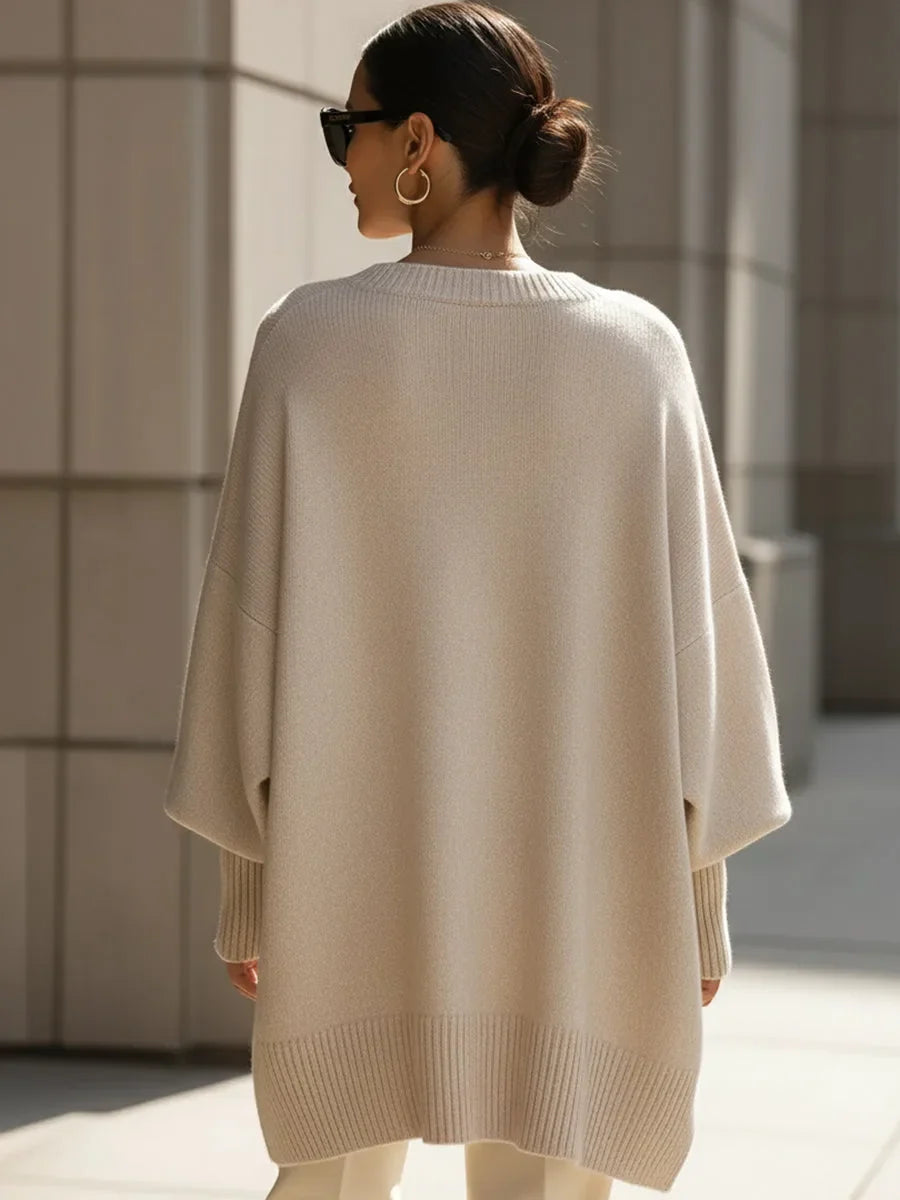 Isabelle - Pull Élégant Oversize Col Rond