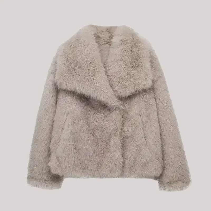 Corinne - Manteau Élégant Oversize Fourrure