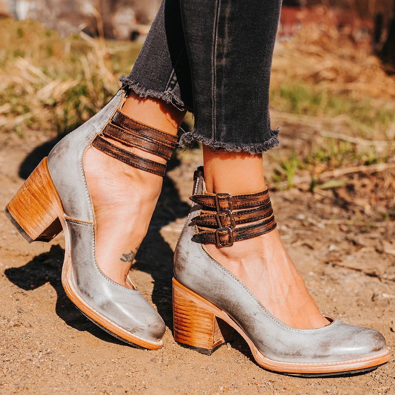 Michèle | Bottines Élégantes Cuir à Talon