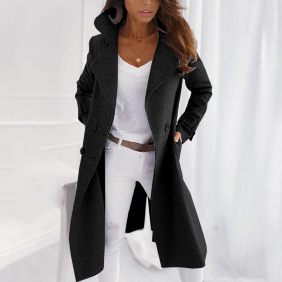 Françoise - Manteau Élégant Long Ceinturé