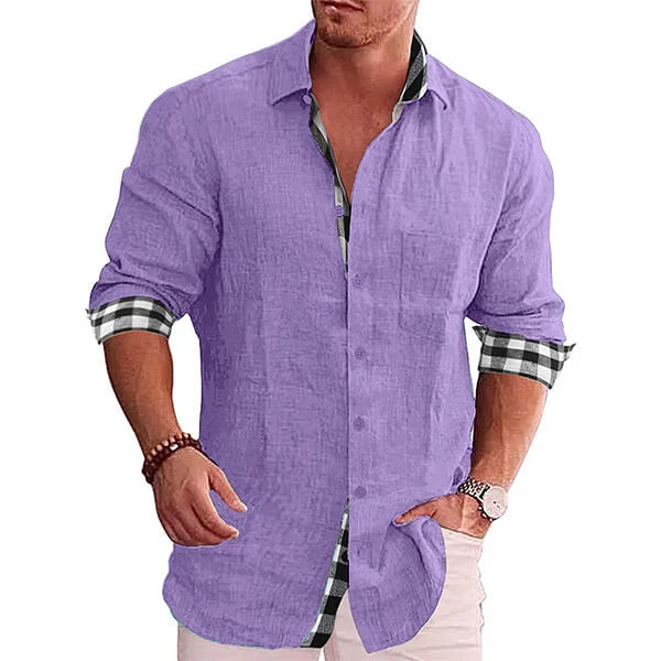 Ludovic - Chemise Lin Élégante Manches Longues Homme