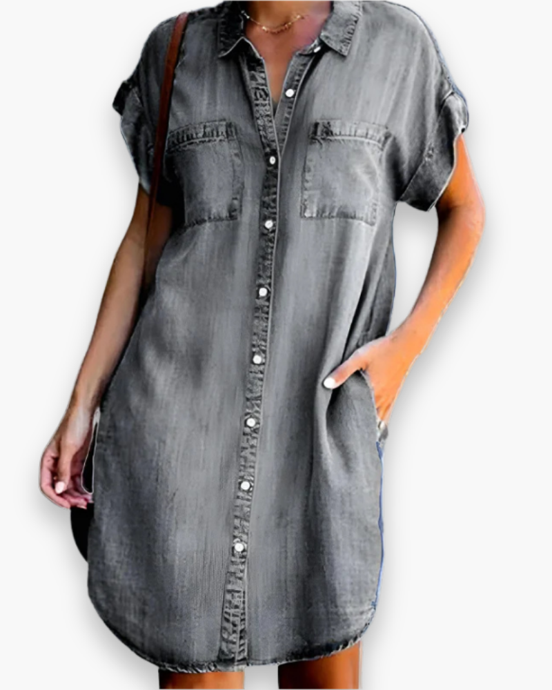 Robe chemise en jean femme | Mini élégante 1