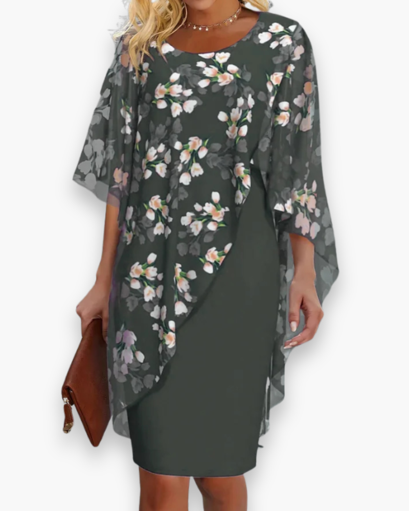 Robe de fleurs élégante des femmes | Midi pour invité de mariage 2