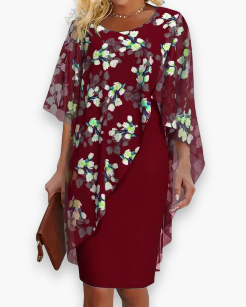 Robe de fleurs élégante des femmes | Midi pour invité de mariage 3