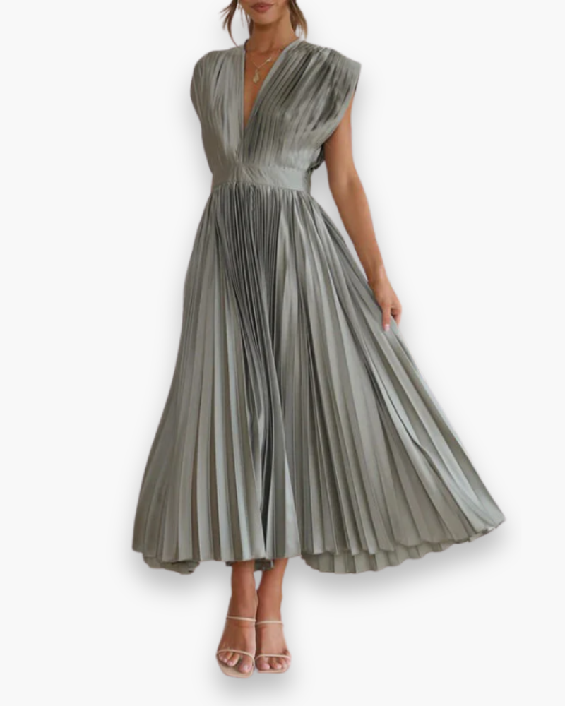 Robe élégante en V à cols en V | Petite robe maxi 0
